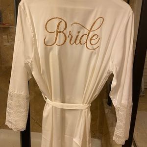 Bridal robe and customized bridal hanger